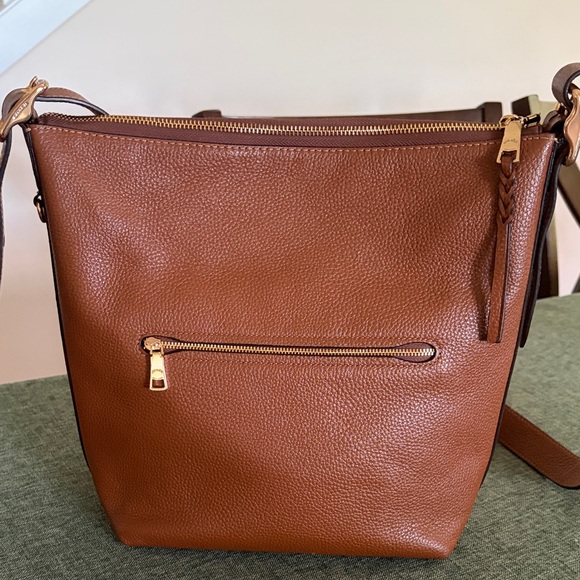 Coach Val Duffle Shoulder Bag Redwood Brown w Gold Pebbled Leather EUC - Picture 2 of 16